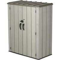 Kunststoff Geräte- und Gartenschrank in Holzoptik, dunkelgrau, 70 x 136 x 172 cm - Lifetime von Lifetime