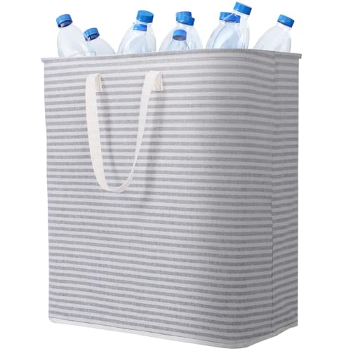 Lifewit 100L Pfandflaschen Sammelbehälter, freistehend, Groß Pfandflaschen Aufbewahrung, faltbar und wasserdicht mit Griffen, leicht zu transportieren, Behälter Leergut & Altglas Aufbewahrung, Grau von Lifewit