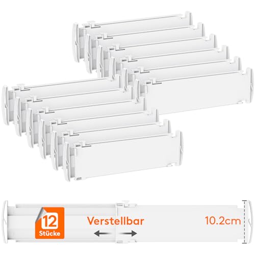 Lifewit 12 Stück Schubladentrenner, Verstellbar Schubladen Trenner für Innenlänge 35–55cm & Höhe>10,5cm, Schubladen Organizer Schubladenteiler für Kleiderschrank Wickelkommode Schreibtisch Küche, Weiß Lifewit 12 Stück Schubladentrenner, Verstellbar Schubladen Trenner für Innenlänge 35–55cm & Höhe>10,5cm, Schubladen Organizer Schubladenteiler für Kleiderschrank Wickelkommode Schreibtisch Küche, Weiß von Lifewit