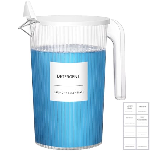 Lifewit 1800ml Waschmittelbehälter, Waschmittelbox für Pulver, PET Kunststoff, Multifunktionale Waschmittel Spender für Waschpulver, Waschmittel, Wäscheparfüm, Transparent, 1 Stück von Lifewit