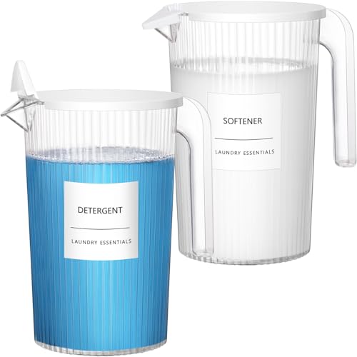Lifewit 1800ml Waschmittelbehälter, Waschmittelbox für Pulver, PET Kunststoff, Multifunktionale Waschmittel Spender für Waschpulver, Waschmittel, Wäscheparfüm, Transparent, 2 Stück von Lifewit