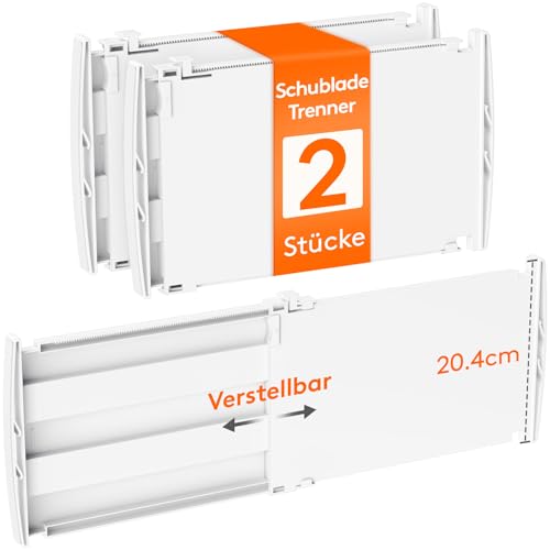 Lifewit 2 Stück Schubladentrenner, Verstellbar Schubladen Trenner für Innenlänge 35–55cm & Höhe>20,5cm, Schubladen Organizer Schubladenteiler für Kleiderschrank Wickelkommode Schreibtisch Küche, Weiß Lifewit 2 Stück Schubladentrenner, Verstellbar Schubladen Trenner für Innenlänge 35–55cm & Höhe>20,5cm, Schubladen Organizer Schubladenteiler für Kleiderschrank Wickelkommode Schreibtisch Küche, Weiß von Lifewit