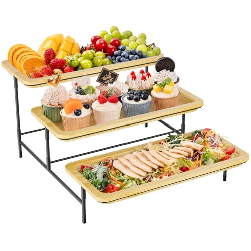 Lifewit 3 Etagen Bambus Servierplatte, 36 x 17 cm Serviertablett mit Schwarzer Metallständer für Partyzubehör Buffet Zubehör, Große wiederverwendbare Tabletts Displayständer für Gemüse/Obst/Desserts Lifewit 3 Etagen Bambus Servierplatte, 36 x 17 cm Serviertablett mit Schwarzer Metallständer für Partyzubehör Buffet Zubehör, Große wiederverwendbare Tabletts Displayständer für Gemüse/Obst/Desserts von Lifewit