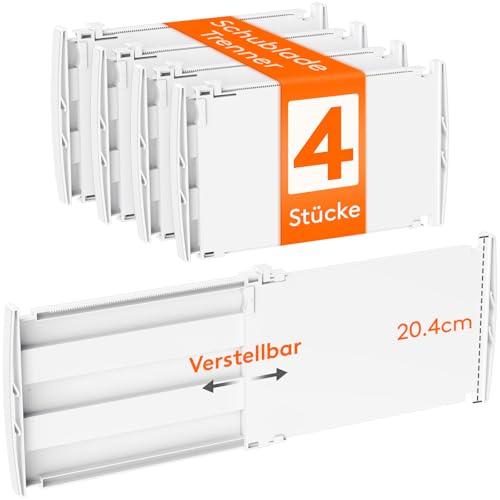 Lifewit 4 Stück Schubladentrenner, Verstellbar Schubladen Trenner für Innenlänge 35–55cm & Höhe>20,5cm, Schubladen Organizer Schubladenteiler für Kleiderschrank Wickelkommode Schreibtisch Küche, Weiß Lifewit 4 Stück Schubladentrenner, Verstellbar Schubladen Trenner für Innenlänge 35–55cm & Höhe>20,5cm, Schubladen Organizer Schubladenteiler für Kleiderschrank Wickelkommode Schreibtisch Küche, Weiß von Lifewit