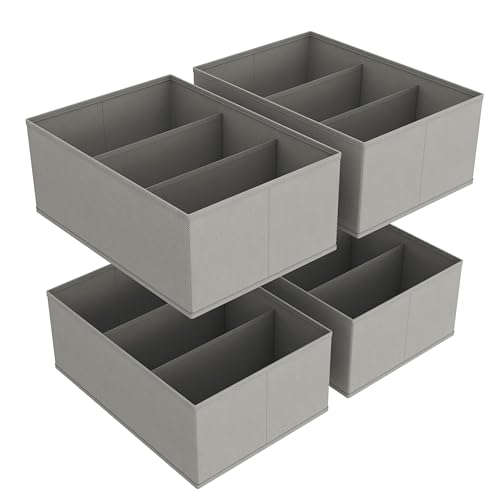 Lifewit 4 Stück Schubladen Organizer, Faltbare Kleiderschrank Organizer 6 Fächer, 42 X 27 X 17 cm, Grau Lifewit 4 Stück Schubladen Organizer, Faltbare Kleiderschrank Organizer 6 Fächer, 42 X 27 X 17 cm, Grau von Lifewit