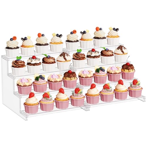 Lifewit 4-stufiger Cupcake Display Ständer, 30.5CM, 2 Stück Kunststoffständer für Muffin Dessert Donut für Hochzeit, Party, Geburtstag, Baby Duschen, Schmuck-Organizer für Kosmetik, Figuren von Lifewit