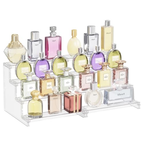 Lifewit 4-stufiger klarer Display-Ständer, 2er-Pack Kunststoffständer für Präsentation, Plastik-Organizer für Figuren, Cupcakes, Desserts, Schreibtischständer zum Ordnen und Dekorieren von Lifewit