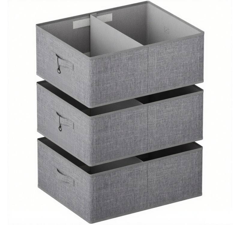 Lifewit Aufbewahrungsdose Groß faltbarer Kleiderschrank, Aufbewahrungskorb mit Trennwand (3 St) von Lifewit