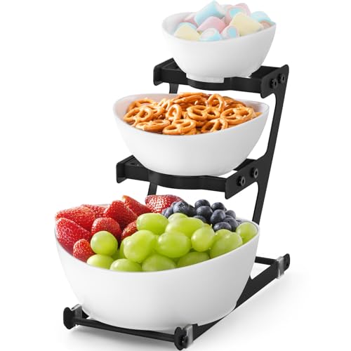 Lifewit Etagere 3 Etagen mit Kunststoff Servierschalen, 3-stöckige Dipschalen Snackschalen mit Schwarzem Metallregal, Party Buffet Zubehör, Wiederverwendbare Servierschüssel für Vorspeisen/Obst/Snacks Lifewit Etagere 3 Etagen mit Kunststoff Servierschalen, 3-stöckige Dipschalen Snackschalen mit Schwarzem Metallregal, Party Buffet Zubehör, Wiederverwendbare Servierschüssel für Vorspeisen/Obst/Snacks von Lifewit