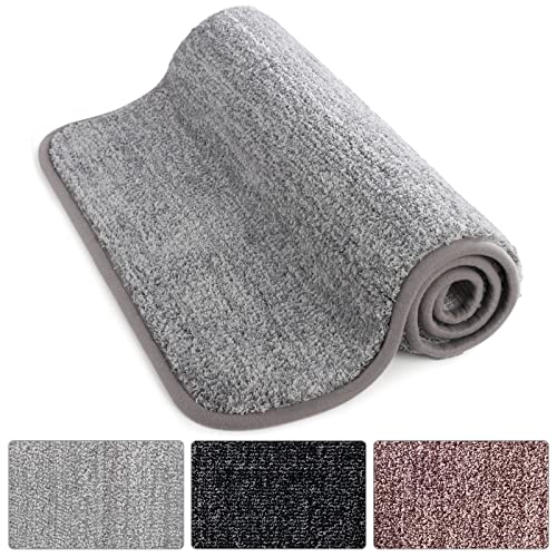 Lifewit Indoor Fußmatte Mikrofaser Super Absorbent Water Low Profile Mats Maschinenwaschbar Rutschfester Gummi-Einstiegsteppich für die Innentür der Matten, Grau, 80 x 50 cm von Lifewit