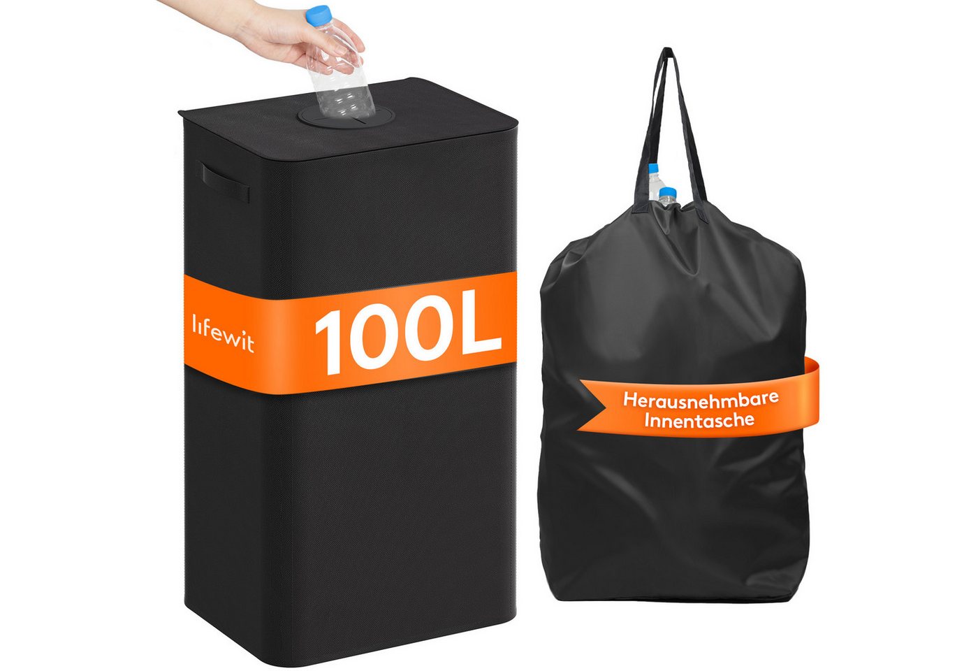 Lifewit Mülleimer Flaschen Sammelbehälter mit Deckel, Großflaschen-Aufbewahrungsbehälter Lifewit Mülleimer Flaschen Sammelbehälter mit Deckel, Großflaschen-Aufbewahrungsbehälter von Lifewit