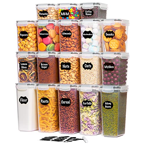 Lifewit Vorratsdosen mit Deckel 18 Set, Vorratsbehälter mit Universaldeckel, Luftdichte Aufbewahrungsbox Küche Organizer mit Etiketten für Getreide, Mehl, Zucker, Müsli in der Küche, BPA-frei von Lifewit