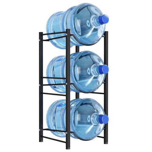 Lifewit Wasserbehälter Regal, Wasserhalter, 3 stufig Wasserflaschenständer, Massives Wasserspender Rack mit 3 Evenen für Wasserbehälter, Wasserregal, Organizer für Daheim, Wohnzimmer, Büro; Schwarz von Lifewit