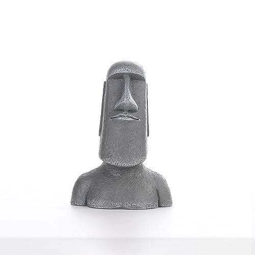 Lifexquisiter Osterinsel Moai Kopf Statue, Moai Figur Skulptur Schaustück, abstrakte Gesicht Statue für Desktop Bücherregal Tisch Home Hotel Garten Dekor von Lifexquisiter