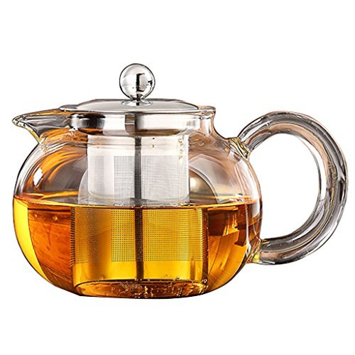 Lifeyz klare transparente Glas teekanne hochwarmfester teekanne Blume Tea Coffee Pot mit rostfreier Stahl Infuser Kurze auslauf teekanne 500ML von Lifeyz