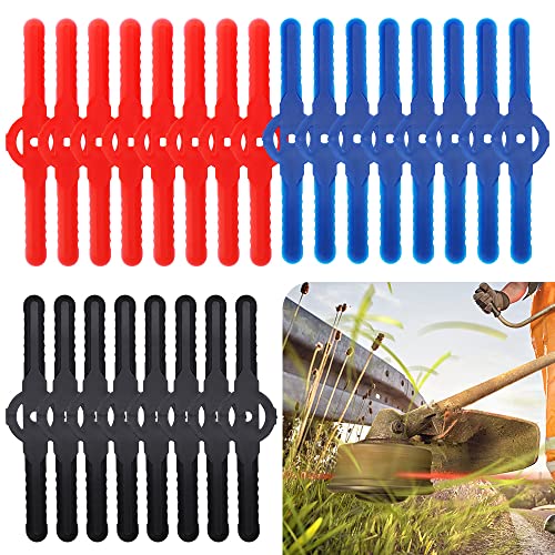 24-teiliges rasentrimmer messer Set, Schwarz Rot Blau Ersatzklingen, Kunststoff Rasentrimmerklinge, Garten gerät, Rasentrimmer Zubehör für Akku Rasentrimmer von Lifreer