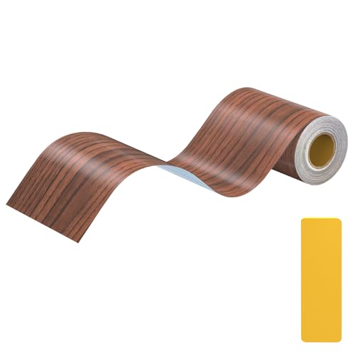 Lifuncren 10 cm x 5 m Tapetenbordüre Selbstklebend, Wasserdichtes Selbstklebende Bordüre Wandtattoo, Klebeband Holzoptik, Holzmaserung Reparatur Klebeband für Möbel Tür Boden Küche (Walnuss) von Lifuncren