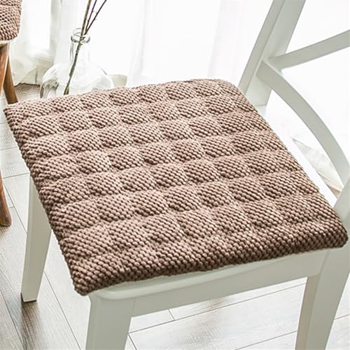 Lifup 2er Set Stuhlkissen rutschfeste, Outdoor & Indoor Kissen Weiche Kissen für Gartenstühle für Esszimmer, Wohnzimmer Braun 2 Stück 50 x 50 cm von Lifup