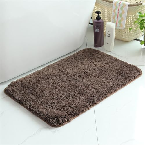 Lifup Badematte rutschfest, Hochflor Flauschig Badezimmerteppich, Weicher Saugfähig Waschbar Badvorleger Badezimmer Duschvorleger Braun 100 x 160 cm von Lifup