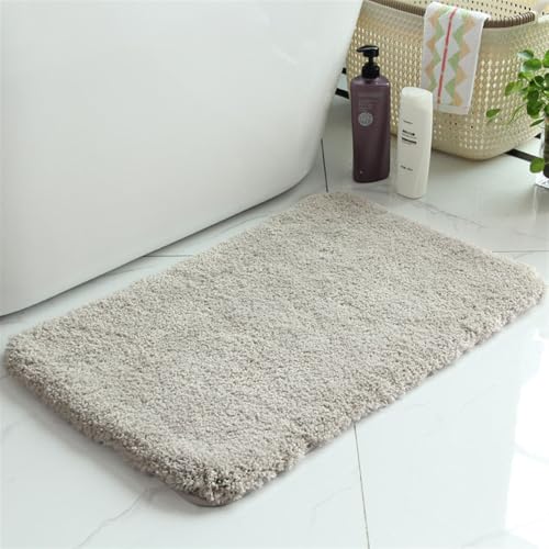 Lifup Badematte rutschfest, Hochflor Flauschig Badezimmerteppich, Weicher Saugfähig Waschbar Badvorleger Badezimmer Duschvorleger Hellgrau 2 61 x 91 cm Lifup Badematte rutschfest, Hochflor Flauschig Badezimmerteppich, Weicher Saugfähig Waschbar Badvorleger Badezimmer Duschvorleger Hellgrau 2 61 x 91 cm von Lifup