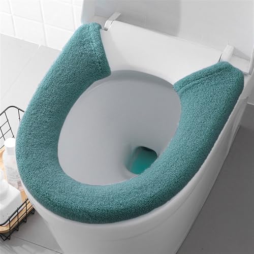 Lifup Dickere Toilettensitzbezug Pads Weich Warm, Badezimmer WC Sitzbezüge mit Griff und Reißverschluss Grün 16.5 x 75 cm von Lifup