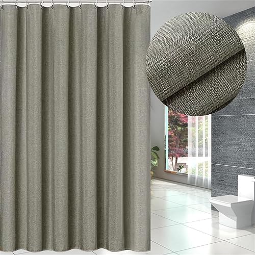 Lifup Duschvorhang aus Stoff, Badvorhang Anti-schimmel und Waschbar, Wasserdicht Badewanne Vorhang Schwerer mit Duschvorhangringe für Badezimmer, Badewanne Grau 180 x 190 cm von Lifup