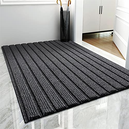 Lifup Fußmatte Langlebige Waschbar, Türmatte mit Rutschhemmender Rückseite, Sauberlaufmatte für Haustür, Flur, Eingang, Küche, Schlafzimmer Grau Gestreift 50X80cm von Lifup