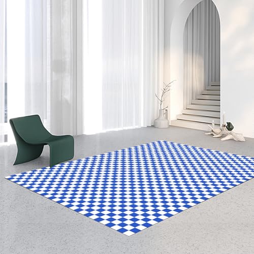 Lifup Kariert Teppich für Schlafzimmer, Boho Waschbar rutschfest Rechteckiger Teppich für Wohnzimmer Eingangsbereich Heimbüro Blau und Weiß 2 80 x 160 cm Lifup Kariert Teppich für Schlafzimmer, Boho Waschbar rutschfest Rechteckiger Teppich für Wohnzimmer Eingangsbereich Heimbüro Blau und Weiß 2 80 x 160 cm von Lifup