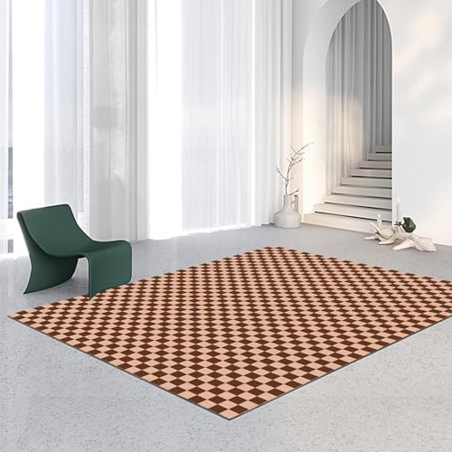 Lifup Kariert Teppich für Schlafzimmer, Boho Waschbar rutschfest Rechteckiger Teppich für Wohnzimmer Eingangsbereich Heimbüro Braun und Weiß 160 x 200 cm Lifup Kariert Teppich für Schlafzimmer, Boho Waschbar rutschfest Rechteckiger Teppich für Wohnzimmer Eingangsbereich Heimbüro Braun und Weiß 160 x 200 cm von Lifup