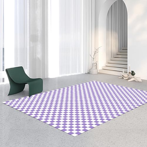 Lifup Kariert Teppich für Schlafzimmer, Boho Waschbar rutschfest Rechteckiger Teppich für Wohnzimmer Eingangsbereich Heimbüro Lila und Weiß 2 80 x 160 cm Lifup Kariert Teppich für Schlafzimmer, Boho Waschbar rutschfest Rechteckiger Teppich für Wohnzimmer Eingangsbereich Heimbüro Lila und Weiß 2 80 x 160 cm von Lifup