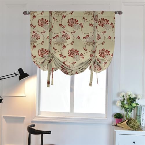 Lifup Raffrollo Wohnzimmer Raffgardine Tunnelzug Gardinen Küche Blickdicht Fenstergardine Landhausstil für Schlafzimmer, Badezimmer Gelb 80 x 140 cm von Lifup