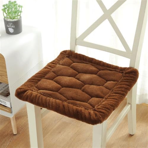 Lifup Stuhlkissen mit Bändern Sitzkissen Stuhl rutschfest Sitzauflage Sitzpolster Eckig Flauschiges Gemütliches Sitzkissen Stuhl Dekokissen für Esszimmerstuhl oder Bürostuhl Braun 3 50 x 50 cm von Lifup