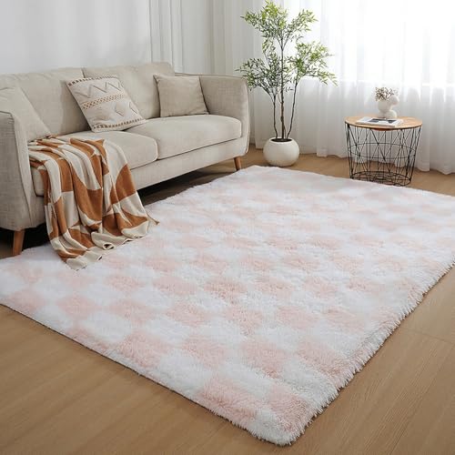 Lifup Teppich Kariert Hochflor, Waschbar rutschfest Flauschig Shaggy Rechteckiger Teppich für Wohnzimmer Schlafzimmer Eingangsbereich Heimbüro Rosa und Weiß 50 x 160 cm Lifup Teppich Kariert Hochflor, Waschbar rutschfest Flauschig Shaggy Rechteckiger Teppich für Wohnzimmer Schlafzimmer Eingangsbereich Heimbüro Rosa und Weiß 50 x 160 cm von Lifup