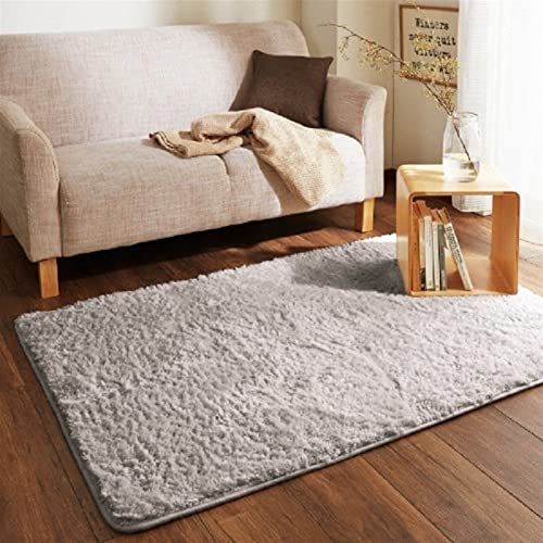 Lifup Teppich Läufer Shaggy Hochflor, Langflor Flurteppich Einfarbig rutschfest für Innen Schlafzimmer Küche Grau 60 x 160 cm von Lifup