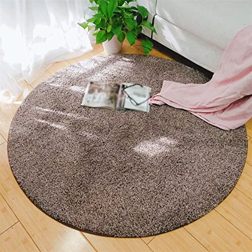 Lifup Teppich Rund Langflor Shaggy Weich, Zweifarbig Bodenmatte Anti Rutsch für Wohnzimmer Schlafzimmer Kaffee 80 cm von Lifup