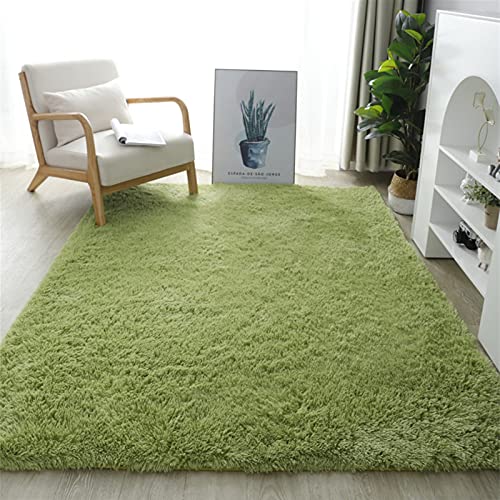 Lifup Teppich Shaggy Anti Rutsch Pflegeleicht, Rechteck Langflor Teppich für Wohnzimmer Schlafzimmer Kinderzimmer Gras Grün 100 x 160 cm von Lifup