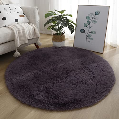 Lifup Teppich Shaggy Anti Rutsch Pflegeleicht, Rund Langflor Teppich für Wohnzimmer Schlafzimmer Kinderzimmer Grau Violett 120 cm Lifup Teppich Shaggy Anti Rutsch Pflegeleicht, Rund Langflor Teppich für Wohnzimmer Schlafzimmer Kinderzimmer Grau Violett 120 cm von Lifup