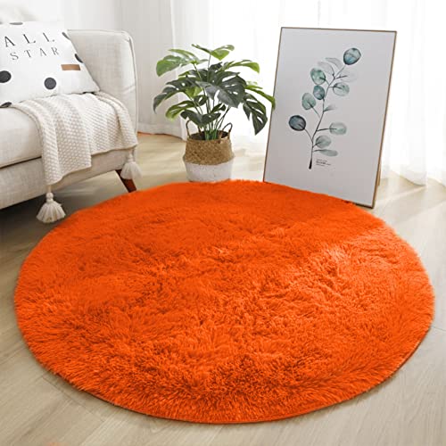 Lifup Teppich Shaggy Anti Rutsch Pflegeleicht, Rund Langflor Teppich für Wohnzimmer Schlafzimmer Kinderzimmer Orange 140 cm Lifup Teppich Shaggy Anti Rutsch Pflegeleicht, Rund Langflor Teppich für Wohnzimmer Schlafzimmer Kinderzimmer Orange 140 cm von Lifup