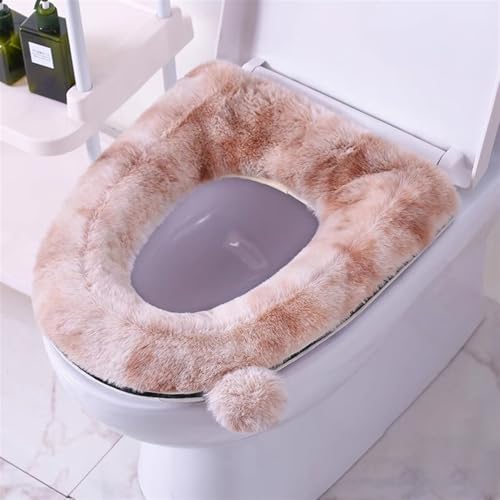 Lifup Toilettensitzbezug Pad mit Griff und Reißverschluss, Dicker Weich Warm WC Sitzkissen Braun Weiß 38 x 44 cm Lifup Toilettensitzbezug Pad mit Griff und Reißverschluss, Dicker Weich Warm WC Sitzkissen Braun Weiß 38 x 44 cm von Lifup