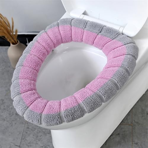 Lifup Toilettensitzbezug Pads Weich Waschbar, WC Sitzbezüge Toilettendeckel Abdeckung Kissen Graurosa 32 x 32 cm von Lifup