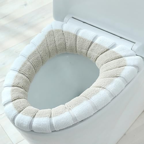 Lifup Toilettensitzbezug Pads Weich Waschbar, WC Sitzbezüge Toilettendeckel Abdeckung Kissen Weißbeige 32 x 32 cm von Lifup