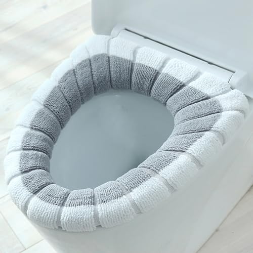 Lifup Toilettensitzbezug Pads Weich Waschbar, WC Sitzbezüge Toilettendeckel Abdeckung Kissen Weißgrau 32 x 32 cm von Lifup