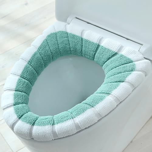 Lifup Toilettensitzbezug Pads Weich Waschbar, WC Sitzbezüge Toilettendeckel Abdeckung Kissen Weißgrün 32 x 32 cm von Lifup