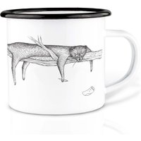Emaille Tasse | Leicht & Robust | »Faulpelz« I Camping Becher Handveredelt in Deutschland Cup, Kaffeetasse, Emaillebecher Emaille Tasse | Leicht & Robust | »Faulpelz« I Camping Becher Handveredelt in Deutschland Cup, Kaffeetasse, Emaillebecher von Ligarti