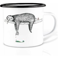 Emaille Tasse | Leicht & Robust | »Faultier« I Camping Becher Handveredelt in Deutschland Cup, Kaffeetasse, Emaillebecher Emaille Tasse | Leicht & Robust | »Faultier« I Camping Becher Handveredelt in Deutschland Cup, Kaffeetasse, Emaillebecher von Ligarti