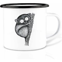 Emaille Tasse | Leicht & Robust | »Koboldmaki« I Camping Becher Handveredelt in Deutschland Cup, Kaffeetasse, Emaillebecher von Ligarti