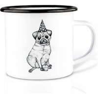 Emaille Tasse | Leicht & Robust | »Mops« I Camping Becher Handveredelt in Deutschland Cup, Kaffeetasse, Emaillebecher Emaille Tasse | Leicht & Robust | »Mops« I Camping Becher Handveredelt in Deutschland Cup, Kaffeetasse, Emaillebecher von Ligarti