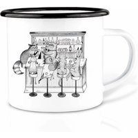 Emaille Tasse | Leicht & Robust | »Tierbar« Camping Becher Handveredelt in Deutschland Cup, Kaffeetasse, Emaillebecher von Ligarti