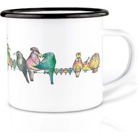 Emaille Tasse | Leicht & Robust | »Vogelparade« I Camping Becher Handveredelt in Deutschland Cup, Kaffeetasse, Emaillebecher Emaille Tasse | Leicht & Robust | »Vogelparade« I Camping Becher Handveredelt in Deutschland Cup, Kaffeetasse, Emaillebecher von Ligarti