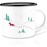 Emaille Tasse | Leicht & Robust | »Winterfüchse« I Camping Becher Handveredelt in Deutschland Cup, Kaffeetasse, Emaillebecher Emaille Tasse | Leicht & Robust | »Winterfüchse« I Camping Becher Handveredelt in Deutschland Cup, Kaffeetasse, Emaillebecher von Ligarti